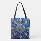 Blue Decorative Christmas Holiday Tote Bag (Achterkant)