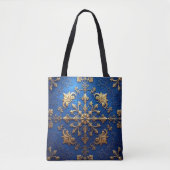 Blue Decorative Christmas Holiday Tote Bag (Voorkant)