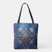 Blue Decorative Christmas Holiday Tote Bag (Achterkant)