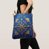 Blue Decorative Christmas Holiday Tote Bag (Dichtbij)