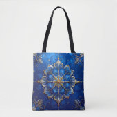 Blue Decorative Christmas Holiday Tote Bag (Voorkant)