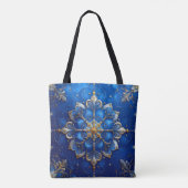 Blue Decorative Christmas Holiday Tote Bag (Achterkant)