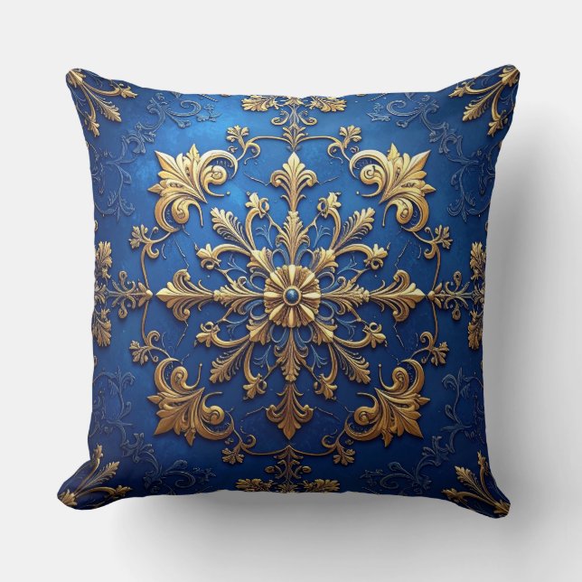 Blue Decorative Christmas Throw Pillow Kussen (Voorkant)