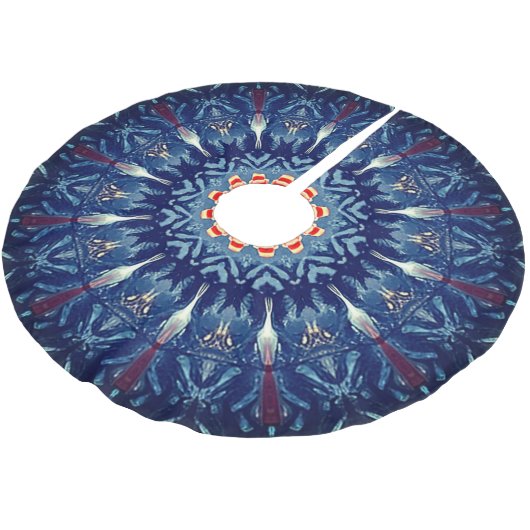 Blue Decorative Christmas Tree Skirt Kerstboom Rok (Gekanteld)
