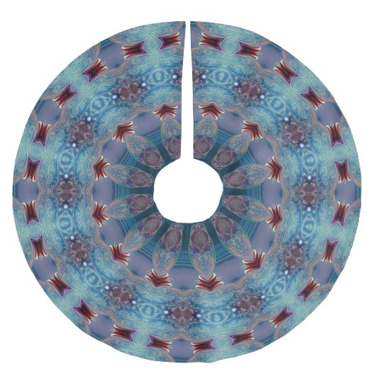 Blue Decorative Christmas Tree Skirt Kerstboom Rok (Voorkant)