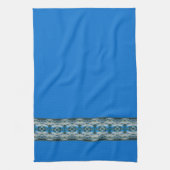 Blue Decorative Designer Patroon Theedoek (Verticaal)