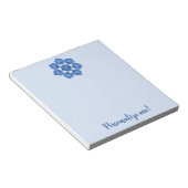 Blue Decorative Fabric Cutout Flower Notitieblok (Schuin)