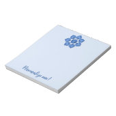 Blue Decorative Fabric Cutout Flower Notitieblok (Linkerzijde)