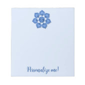 Blue Decorative Fabric Cutout Flower Notitieblok (Voorkant)