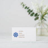 Blue Decorative Fabric Cutout Flower Visitekaartje (Staand voorkant)