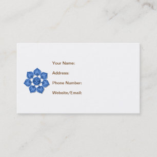 Blue Decorative Fabric Cutout Flower Visitekaartje