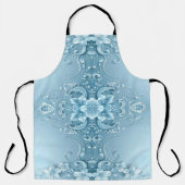 Blue Decorative Floral Apron Schort (Voorkant)