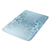 Blue Decorative Floral Bath Mat (Gekanteld)