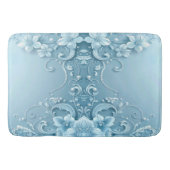 Blue Decorative Floral Bath Mat (Voorkant)