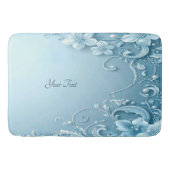 Blue Decorative Floral Bath Mat (Voorkant)