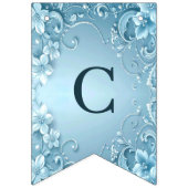 Blue Decorative Floral Bunting Flag Vlaggetjes (Eerste vlag)