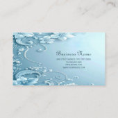 Blue Decorative Floral Business Card Visitekaartje (Achterkant)