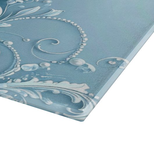 Blue Decorative Floral Cutting Board Snijplank (Hoek)