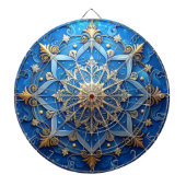 Blue Decorative Floral Dartboard Dartbord (Voorkant)