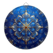 Blue Decorative Floral Dartboard Dartbord (Voorkant)