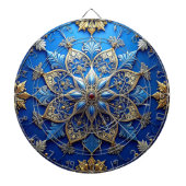 Blue Decorative Floral Dartboard Dartbord (Voorkant)