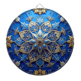Blue Decorative Floral Dartboard Dartbord