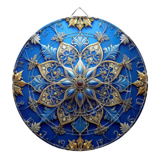 Blue Decorative Floral Dartboard Dartbord