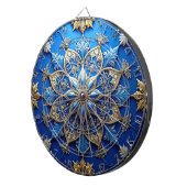 Blue Decorative Floral Dartboard Dartbord (Voorkant Rechts)