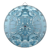 Blue Decorative Floral Dartboard Dartbord (Voorkant)