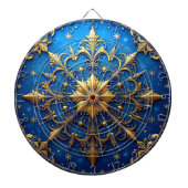 Blue Decorative Floral Dartboard Dartbord (Voorkant)