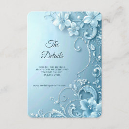 Blue Decorative Floral Detail Enclosure Informatiekaartje