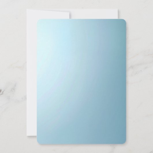 Blue Decorative Floral Engagement Invitation Kaart (Achterkant)