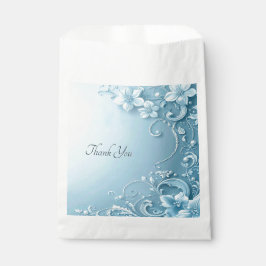 Blue Decorative Floral Favor Bag Bedankzakje