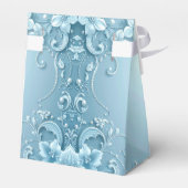 Blue Decorative Floral Favor Box Bedankdoosjes (Achterkant)