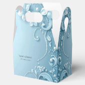Blue Decorative Floral Favor Box Bedankdoosjes (Geopend)