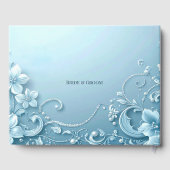Blue Decorative Floral Guest Book Gastenboek (Achterkant)