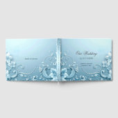 Blue Decorative Floral Guest Book Gastenboek (Volledig)