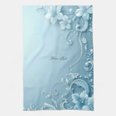 Blue Decorative Floral Kitchen Towel Theedoek (Verticaal)