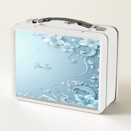 Blue Decorative Floral Lunchbox (Achterkant)