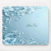 Blue Decorative Floral Mousepad Muismat (Voorkant)