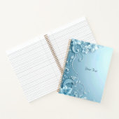 Blue Decorative Floral Notebook Notitieboek (Binnen)