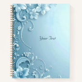 Blue Decorative Floral Notebook Notitieboek (Voorkant)