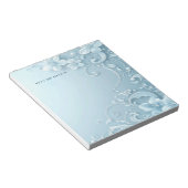 Blue Decorative Floral Notepad Notitieblok (Schuin)