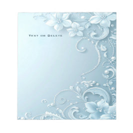 Blue Decorative Floral Notepad Notitieblok