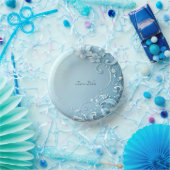 Blue Decorative Floral Papieren Kommen (Feest)