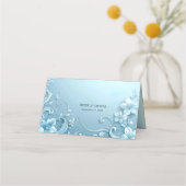 Blue Decorative Floral Place Card Plaatskaartje (Achterkant)