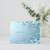 Blue Decorative Floral Postcard Briefkaart (Staand voorkant)
