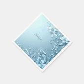 Blue Decorative Floral Servet (Hoek)