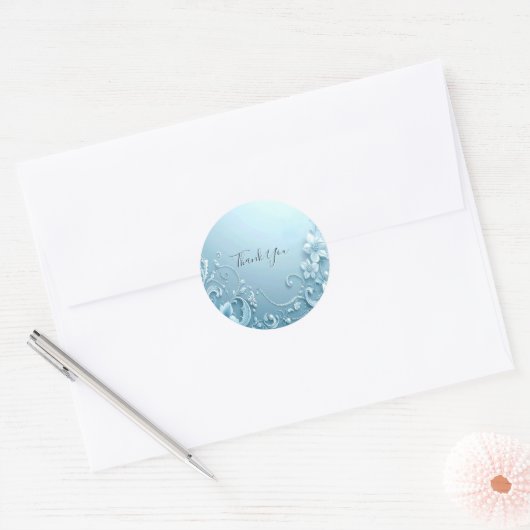 Blue Decorative Floral Sticker (Envelop)