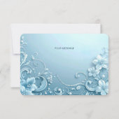 Blue Decorative Floral Thank You Card Bedankkaart (Achterkant)